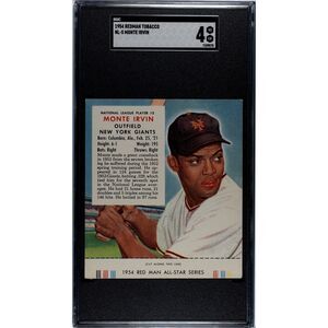 Vintage 1954 Redman Tobacco Monte Irvin SGC 4